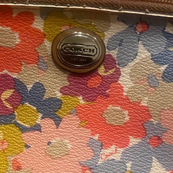 Coach Floral Cosmetic Bag - Pink, Blue, Yellow - Picture 5 of 5